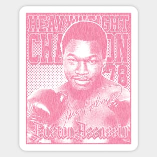 Larry Holmes Distressed Look Pink Sticker